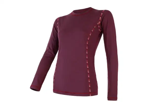 Sensor Merino Air Damen T-Shirt Langarm Port Red