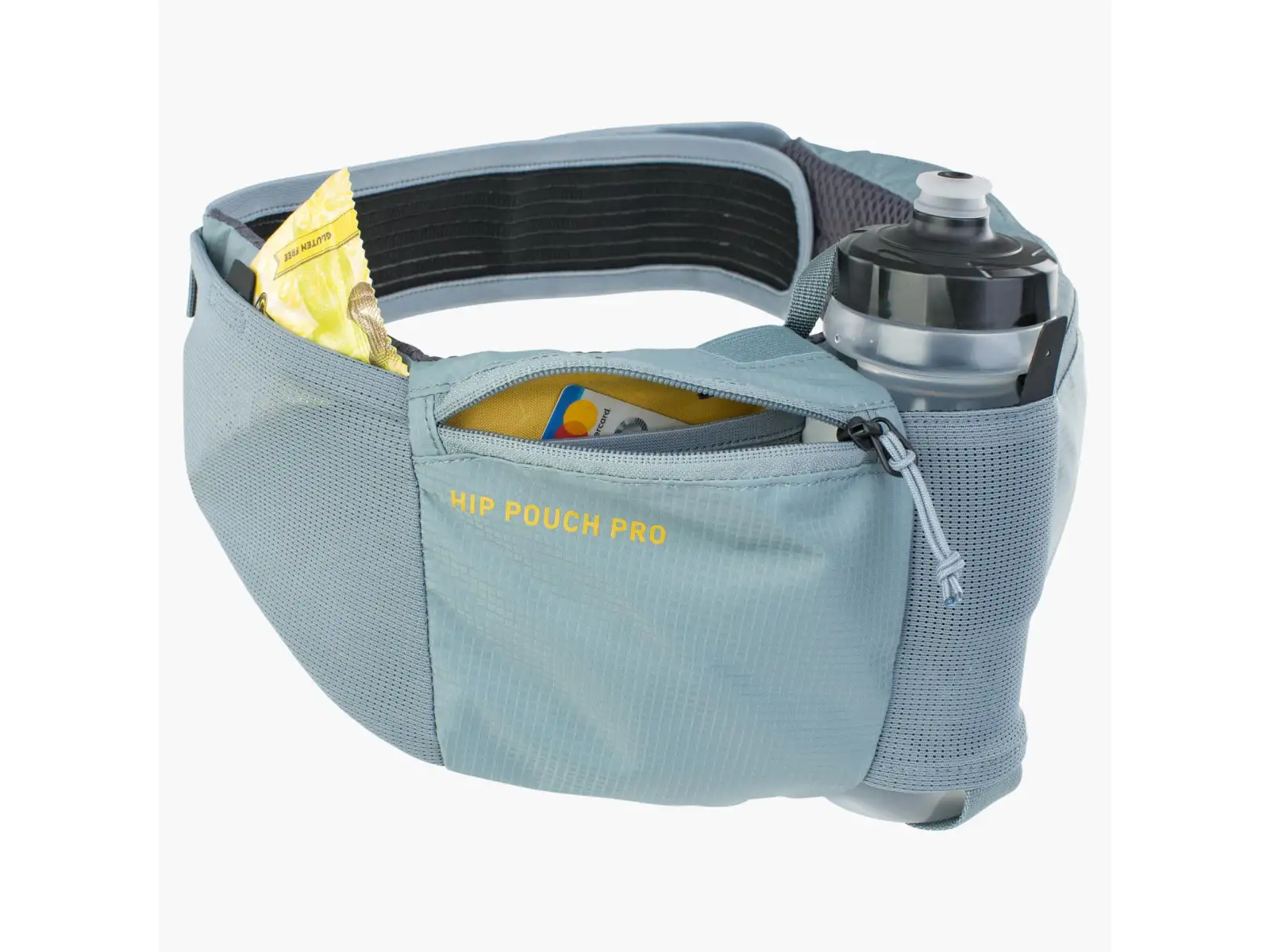 Evoc Hip Pouch Pro Hüfttasche 1 l Steel + Flasche 0,55 l