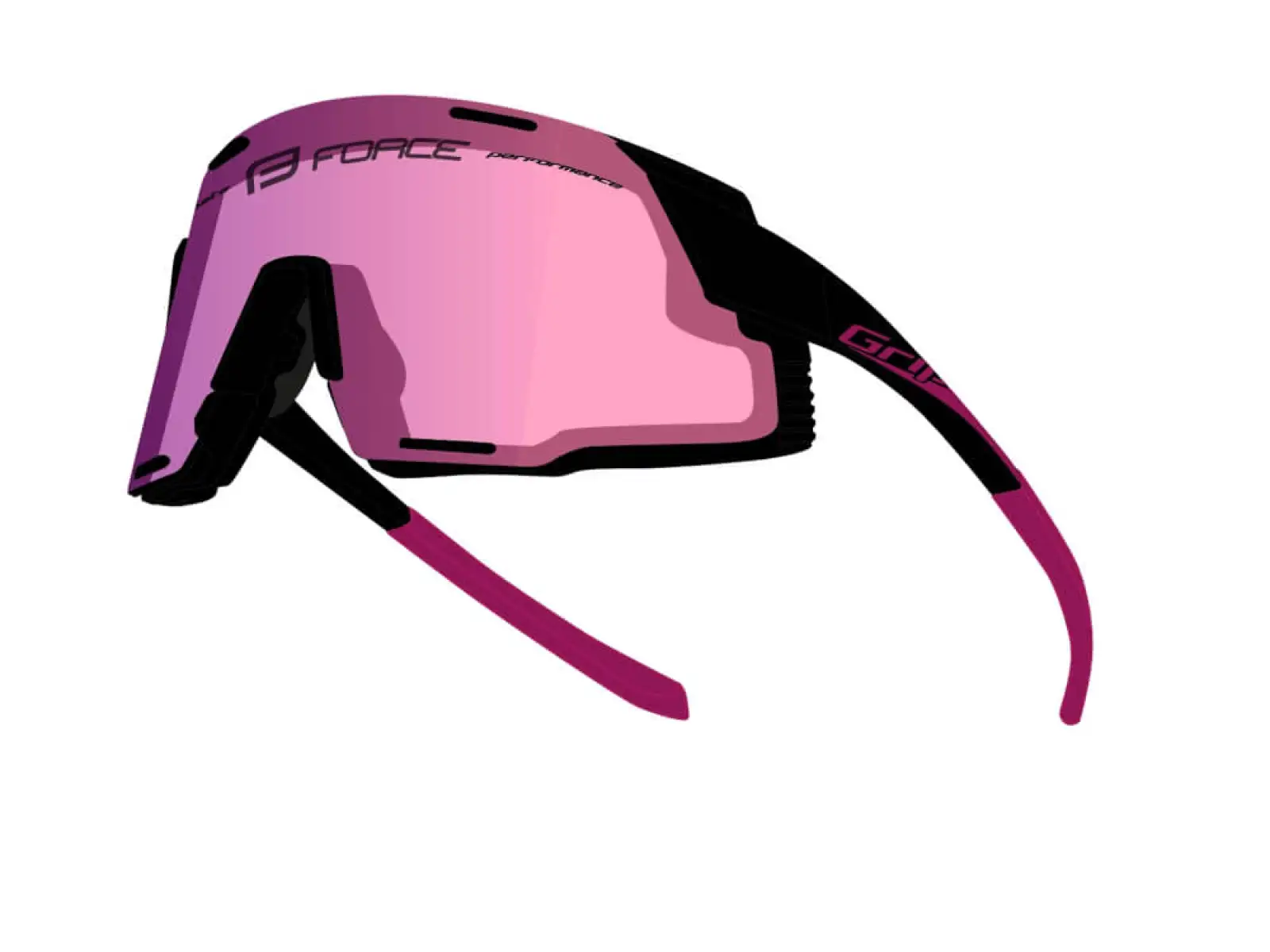 Force Grip Fahrradbrille Schwarz/Rosa