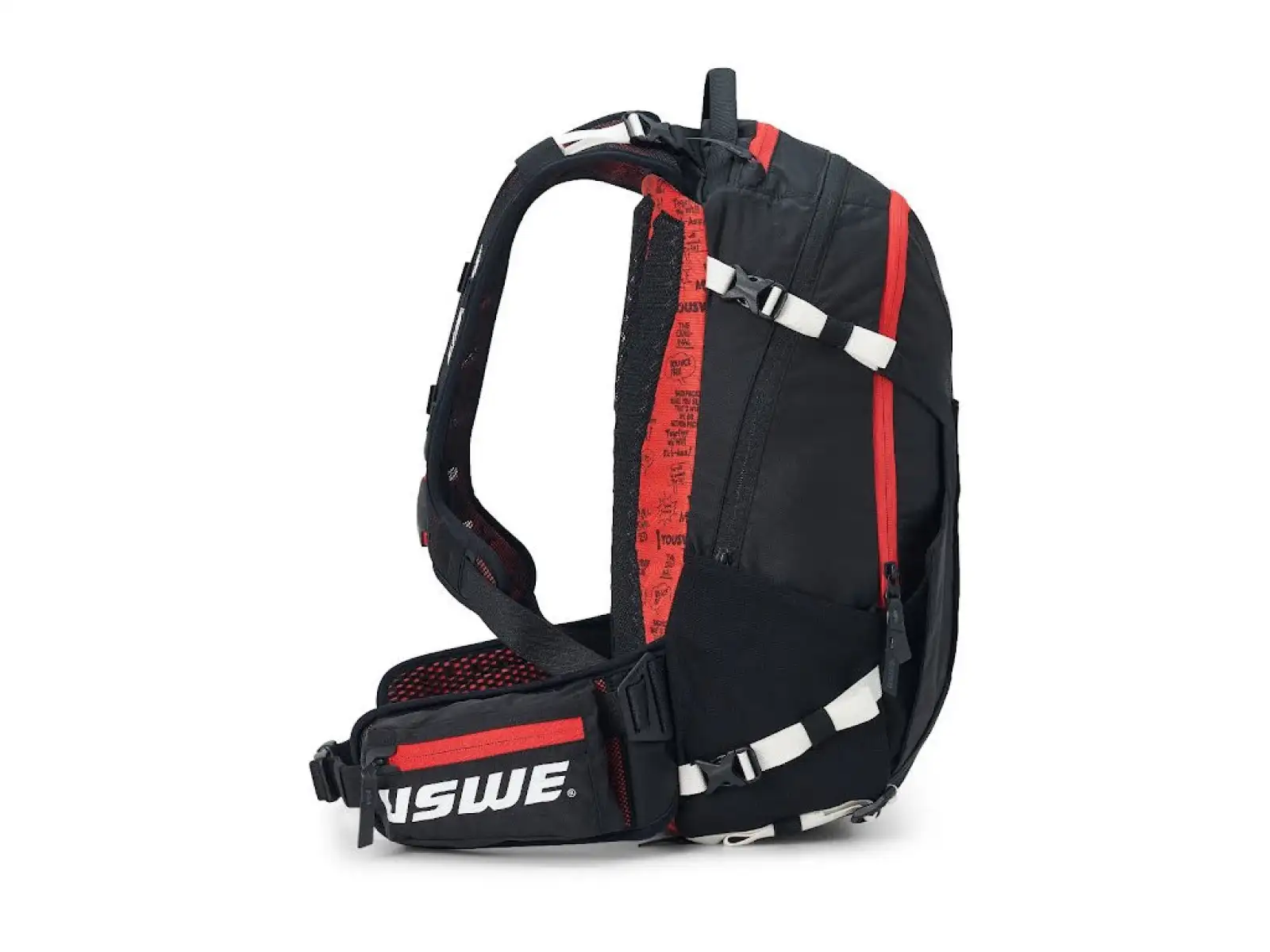 USWE Flow 16 Rucksack mit Rückenprotektor Schwarz/Rot 16l Größe S