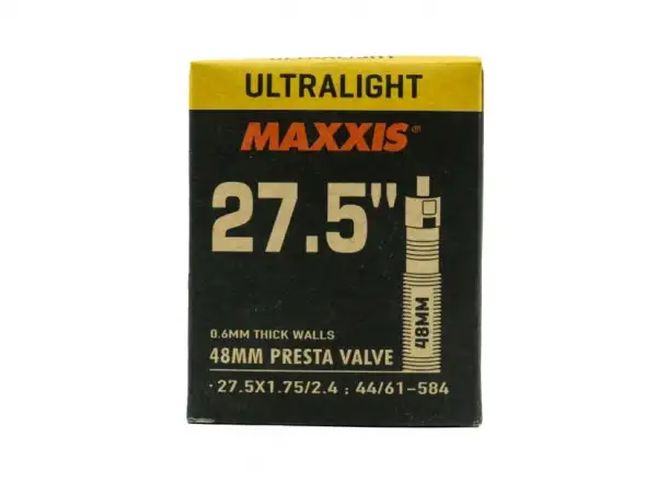 Maxxis Ultralight 27,5x1,75-2,40" MTB Schlauch mit Presta-Ventil 48 mm