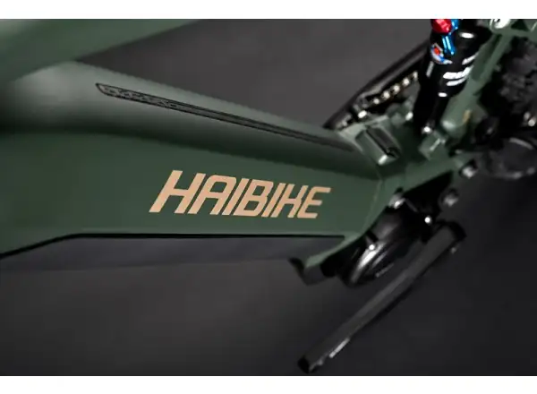 Haibike Alltrail 4 in mattem Grün/Gold Blau, vollgefedertes E-Bike