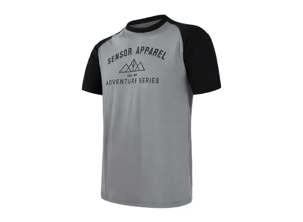 Sensor Merino Active Pt Adventure Herren T-Shirt Kurzarm Grau/Schwarz