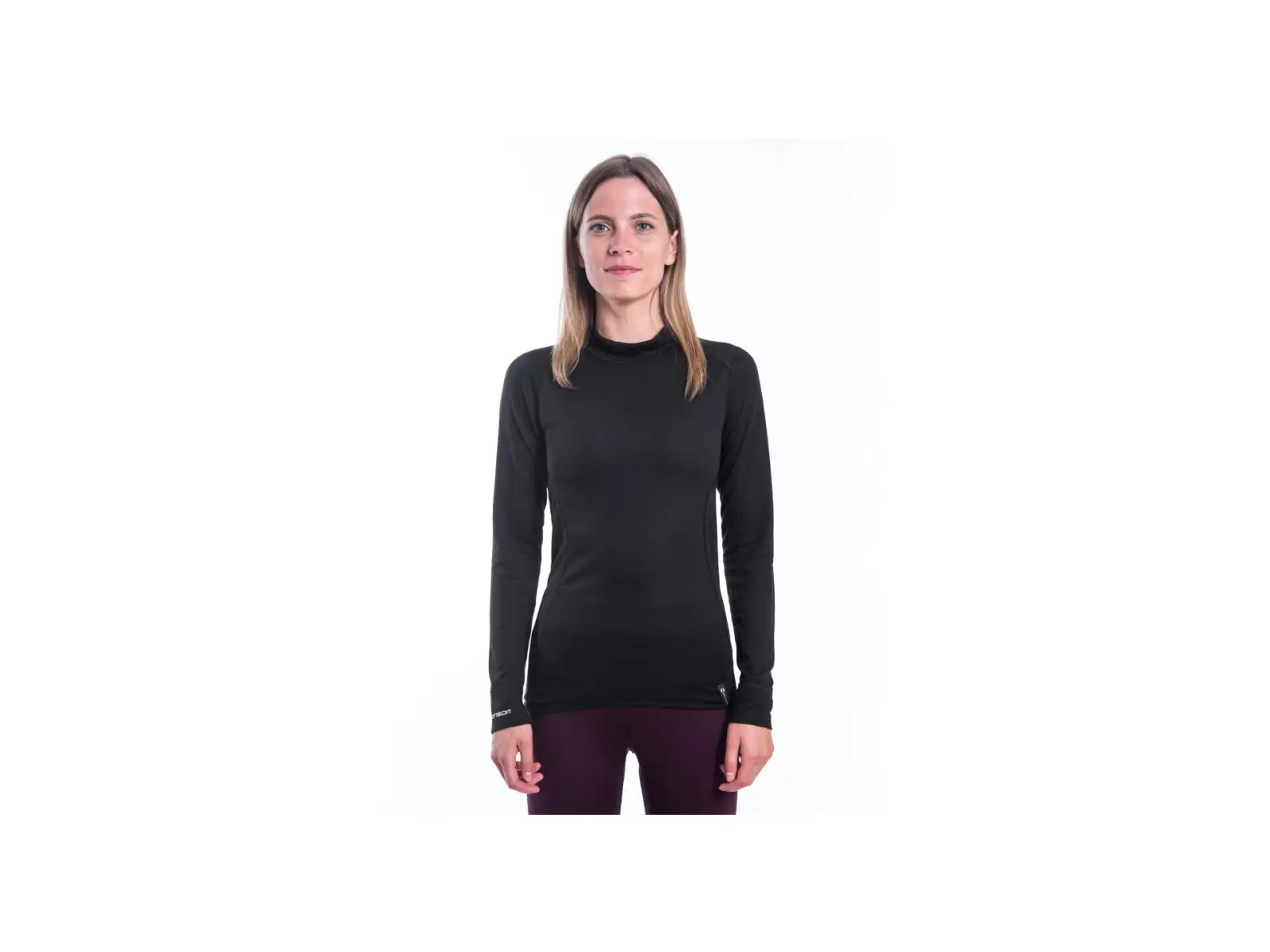 Sensor Double Face Damenshirt Langarm schwarz