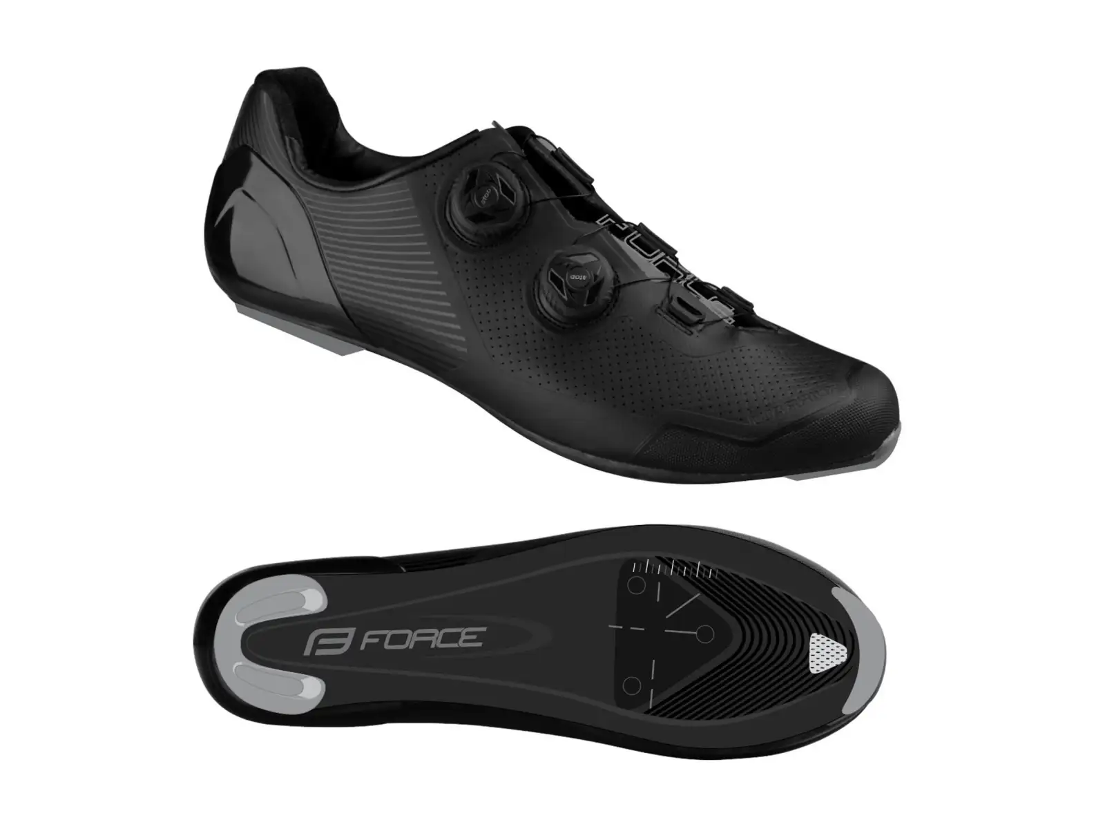 Force Road Warrior Carbon Straßen-Radschuhe für Männer Schwarz
