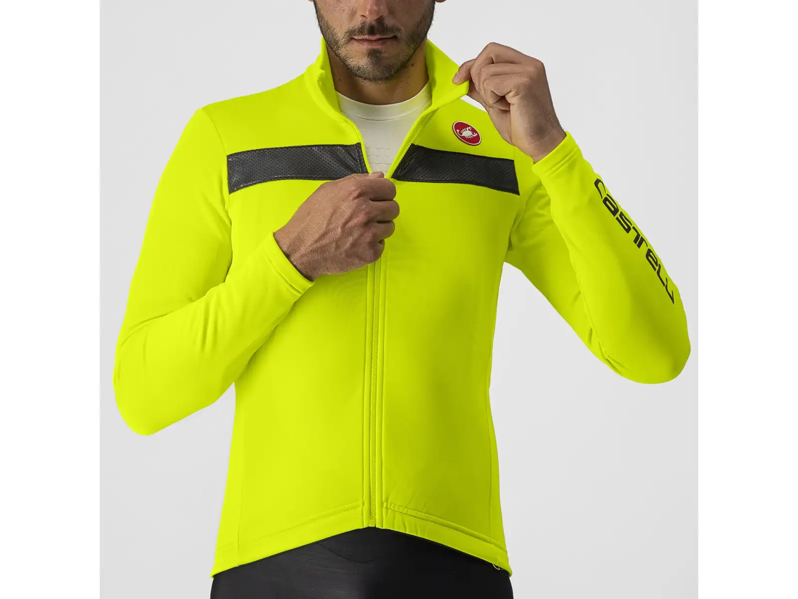 Castelli Puro 3 Herren Insulated Langarmtrikot electric lime/black reflex