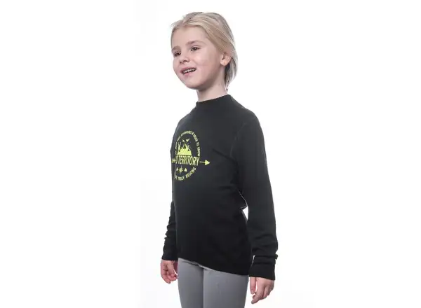Sensor Merino DF Territory Kinder Langarmshirt schwarz