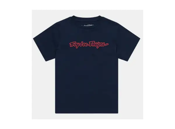 Troy Lee Designs Signature Kinder T-Shirt Kurzarm Navy