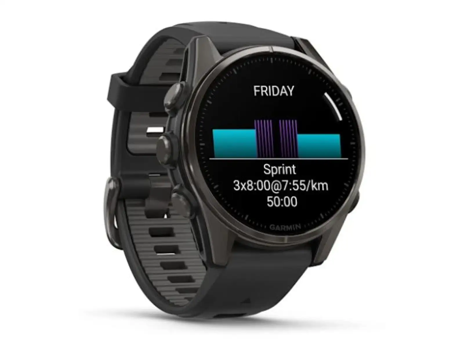 Garmin fenix 8 - 43 mm AMOLED Saphir Smartwatch in Carbon Titanium Schwarz/Steingrau