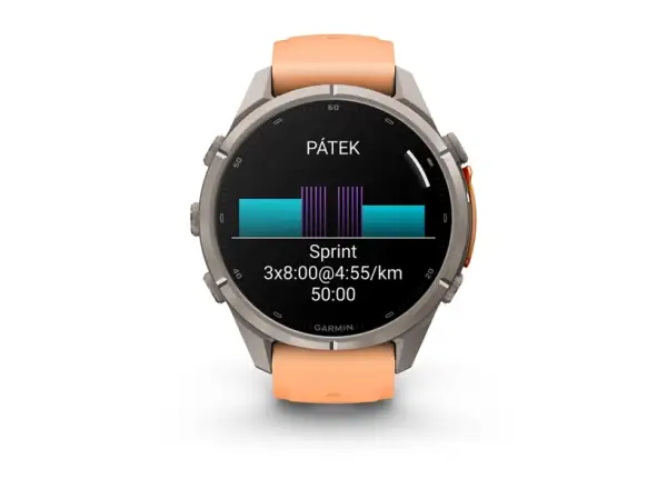 Garmin fenix 9 Pro – inReach 43 mm Smartwatch Titanium Shell pink/autumn orange Silikonarmband