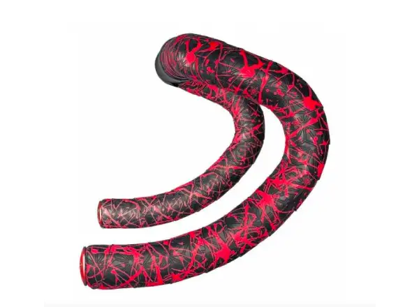 Supacaz Super Sticky Kush Splat Lenkerband Neon Red/Red plugs
