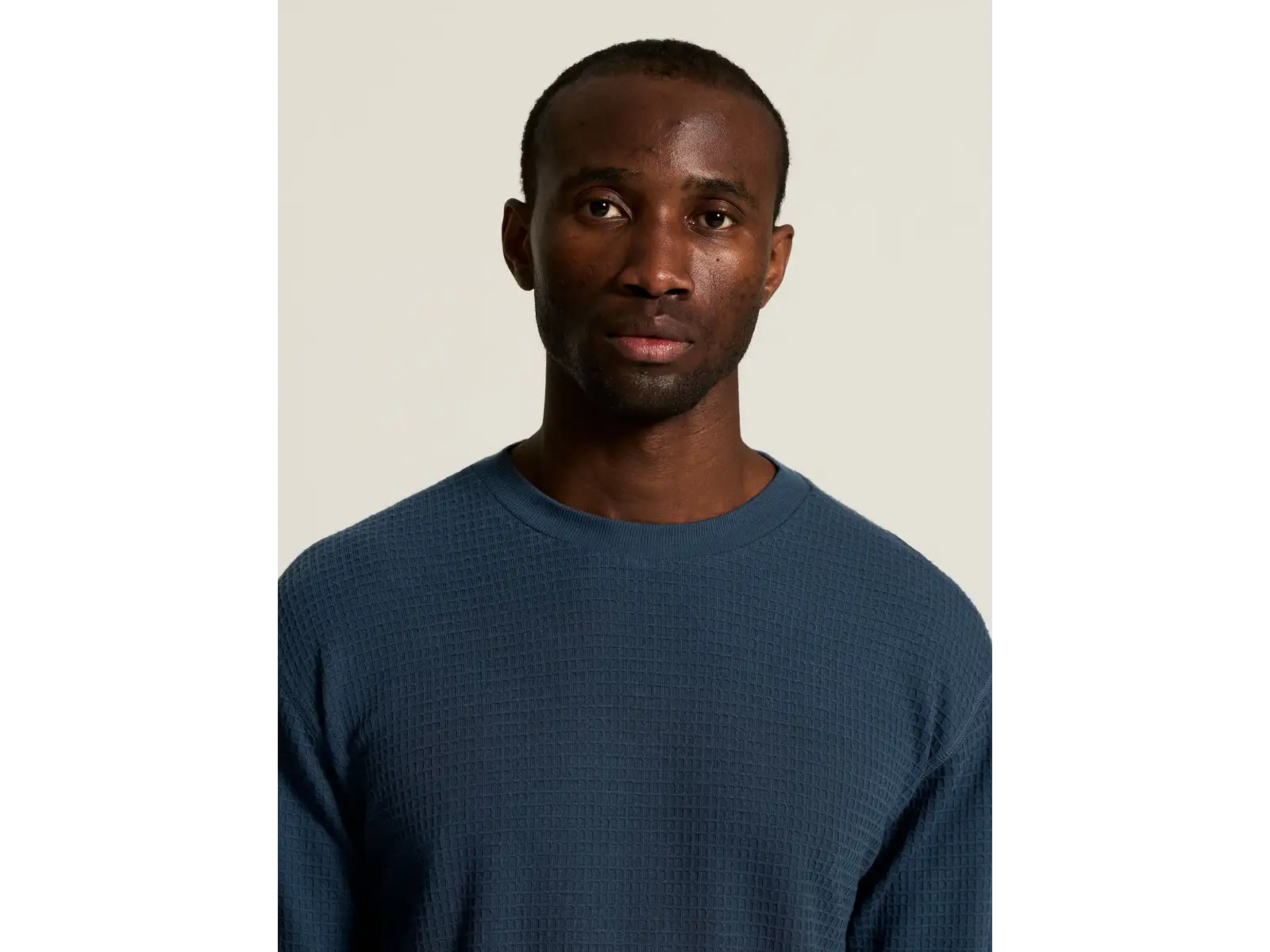 Craft Wool Waffle Herren T-Shirt Langarm blau