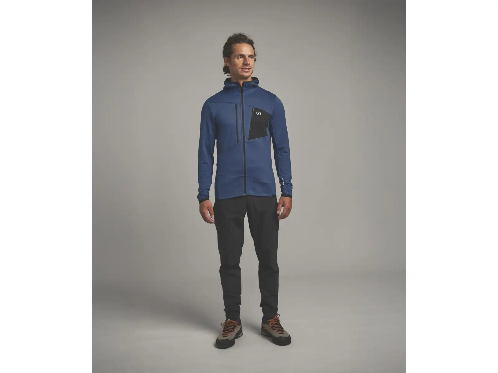 Ortovox Fleece Grid Hoody Herren-Sweatshirt Black Raven