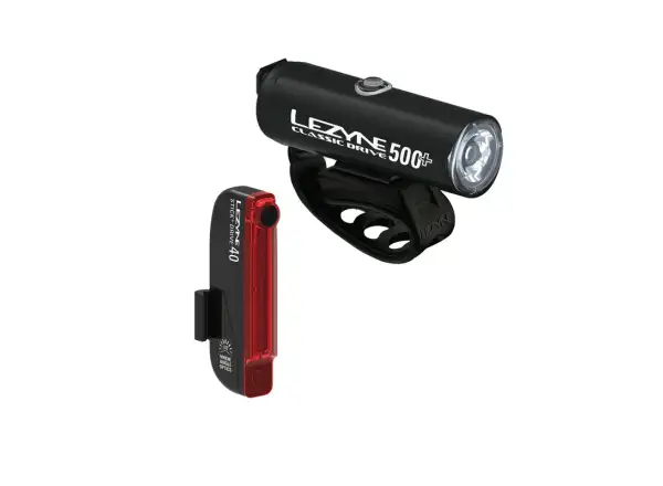 Lezyne Classic Drive 500+/Stick Drive Set von Lichtern Satin Black/Black