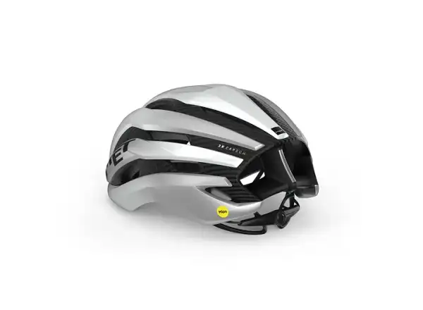 MET Trenta 3K Carbon MIPS Helm weiß/metallisch silber