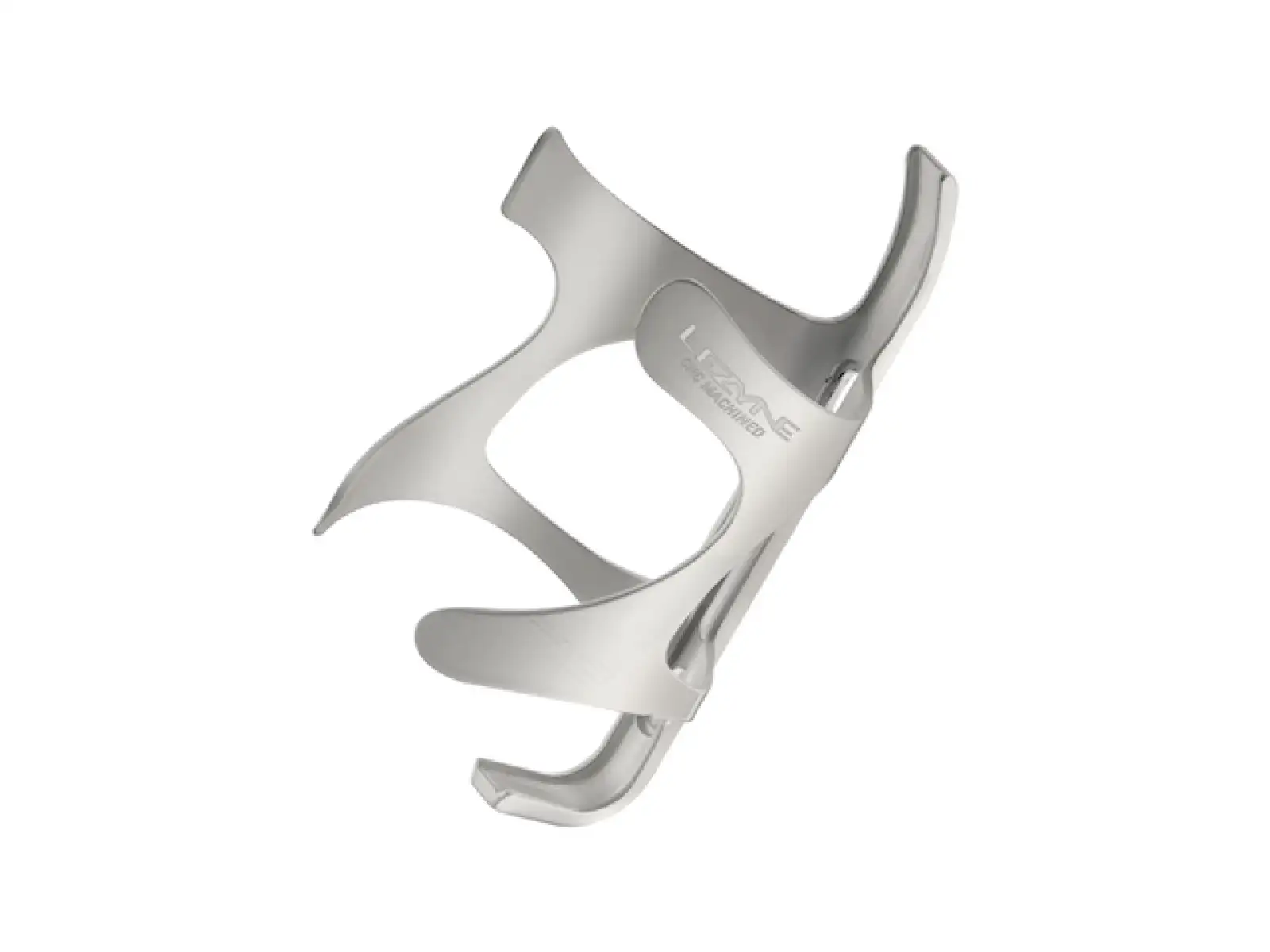 Lezyne CNC Cage Aluminium Flaschenhalter in hochglanzpoliertem Silber.