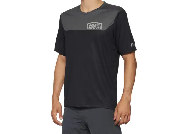 100% Airmatic Herren-Trikot Kurzarm Black/Charcoal