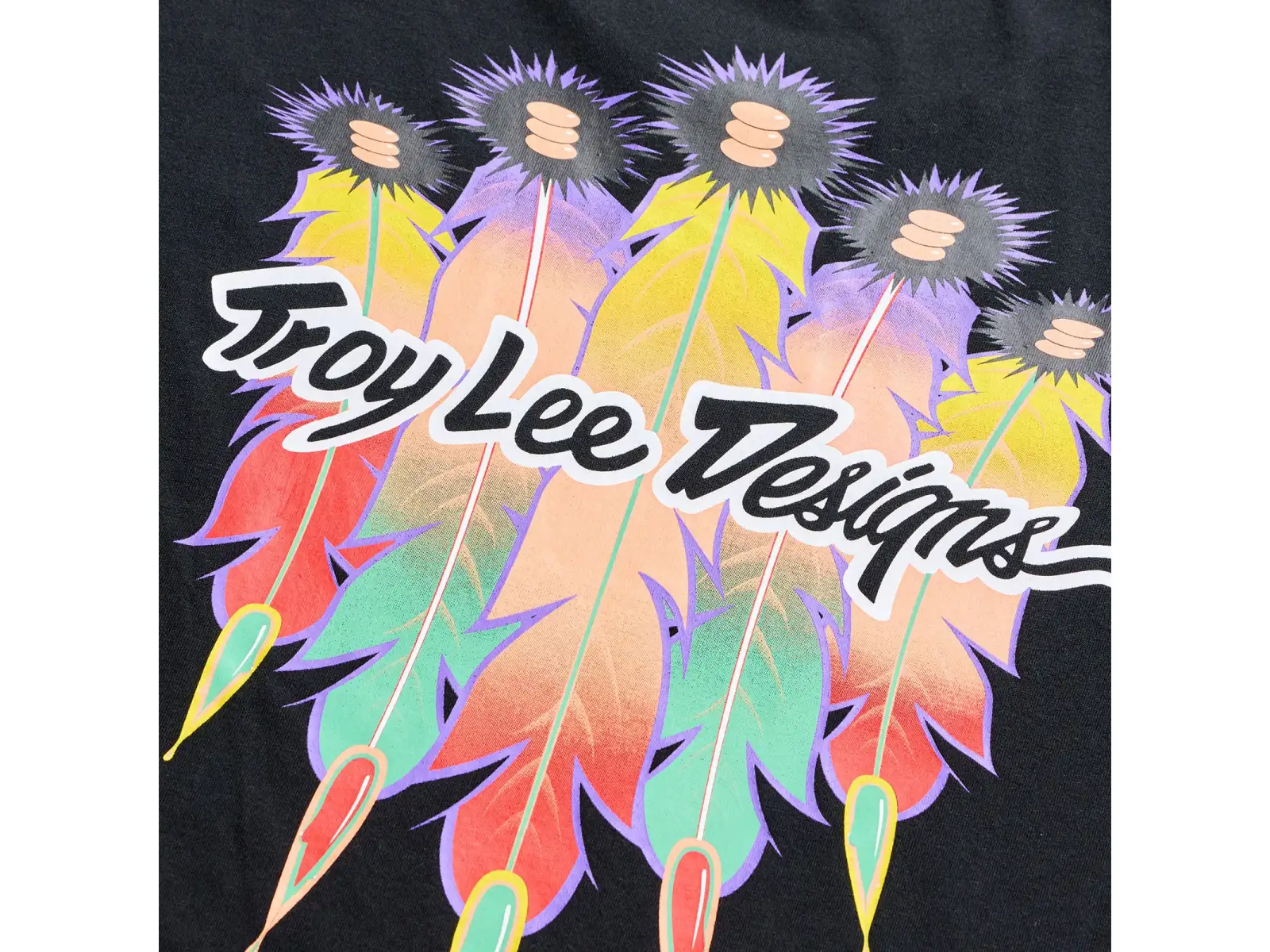 Troy Lee Designs Feather Herren T-Shirt Kurzarm Black/Black
