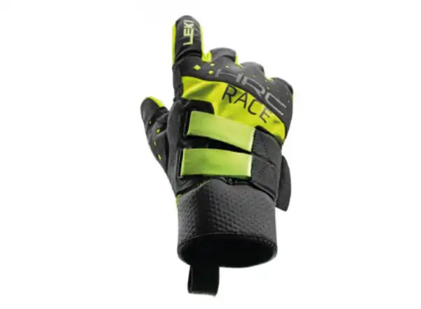 Leki HRC Race Shark Langlaufhandschuhe Black/Neon yellow