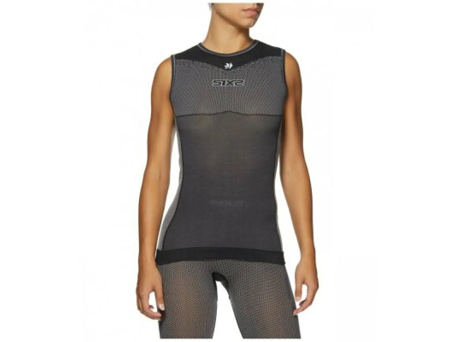 SIXS SML BT Funktionelles ultraleichtes ärmelloses Shirt in Carbon Schwarz.
