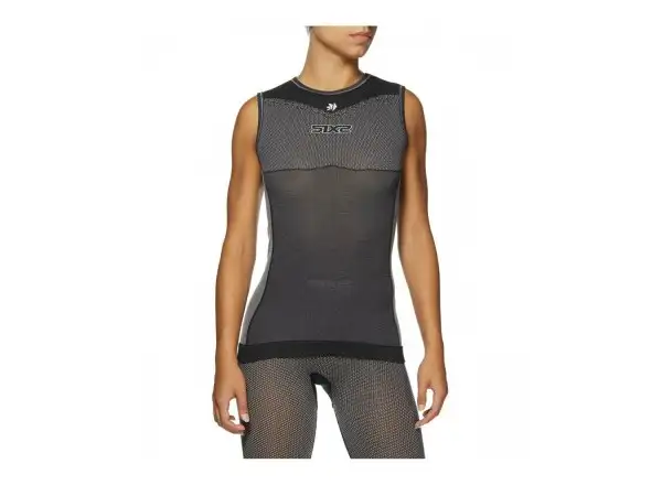 SIXS SML BT Funktionelles ultraleichtes ärmelloses Shirt in Carbon Schwarz.