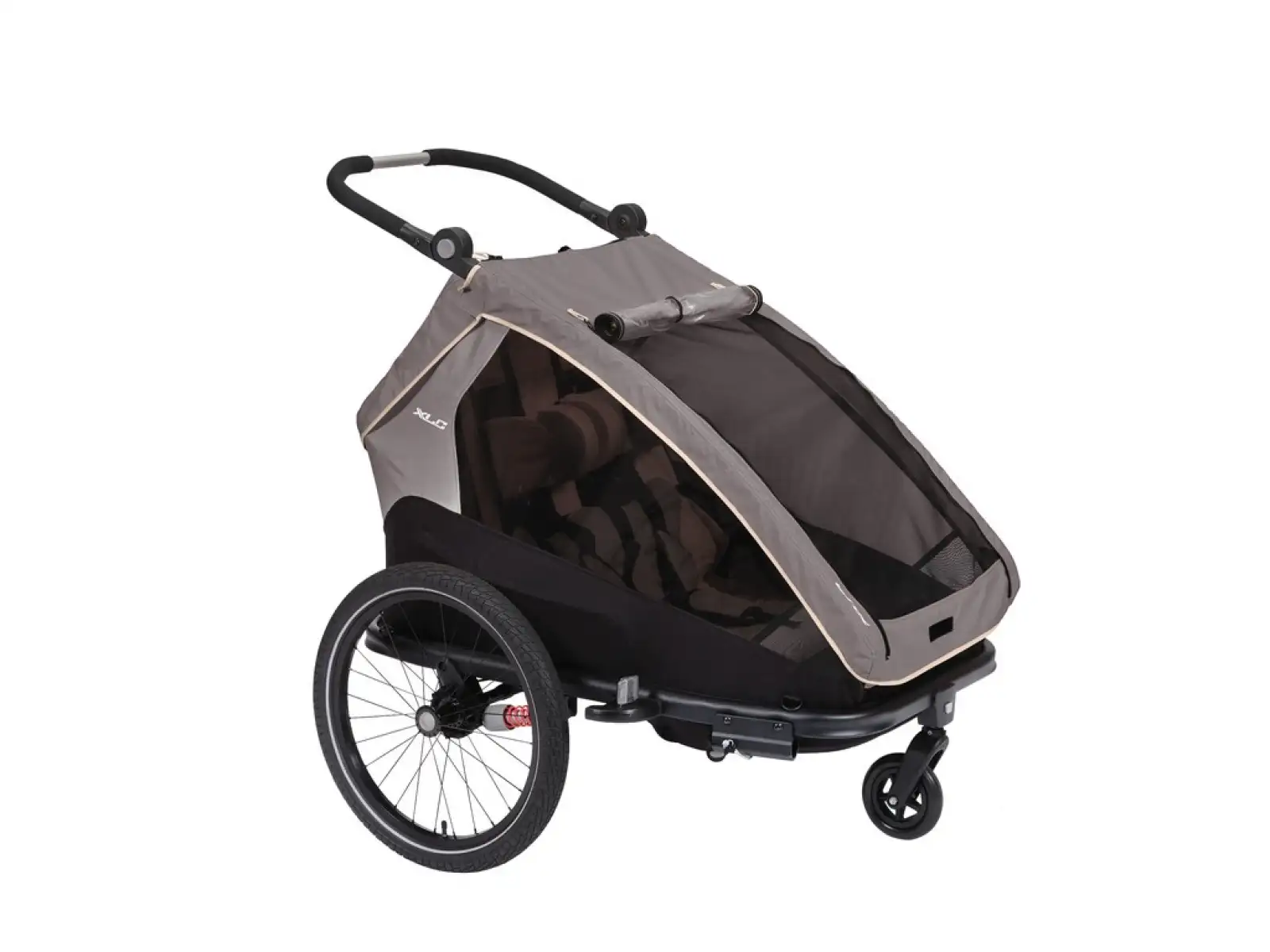 XLC DUO's BS-C10 Kinder-Doppelanhänger 20" grau/beige/anthrazit