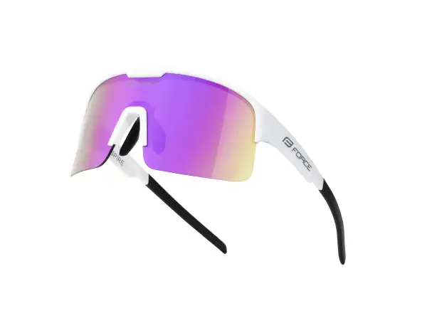 Force Spire Fahrradbrille weiß/lila Spiegelglas