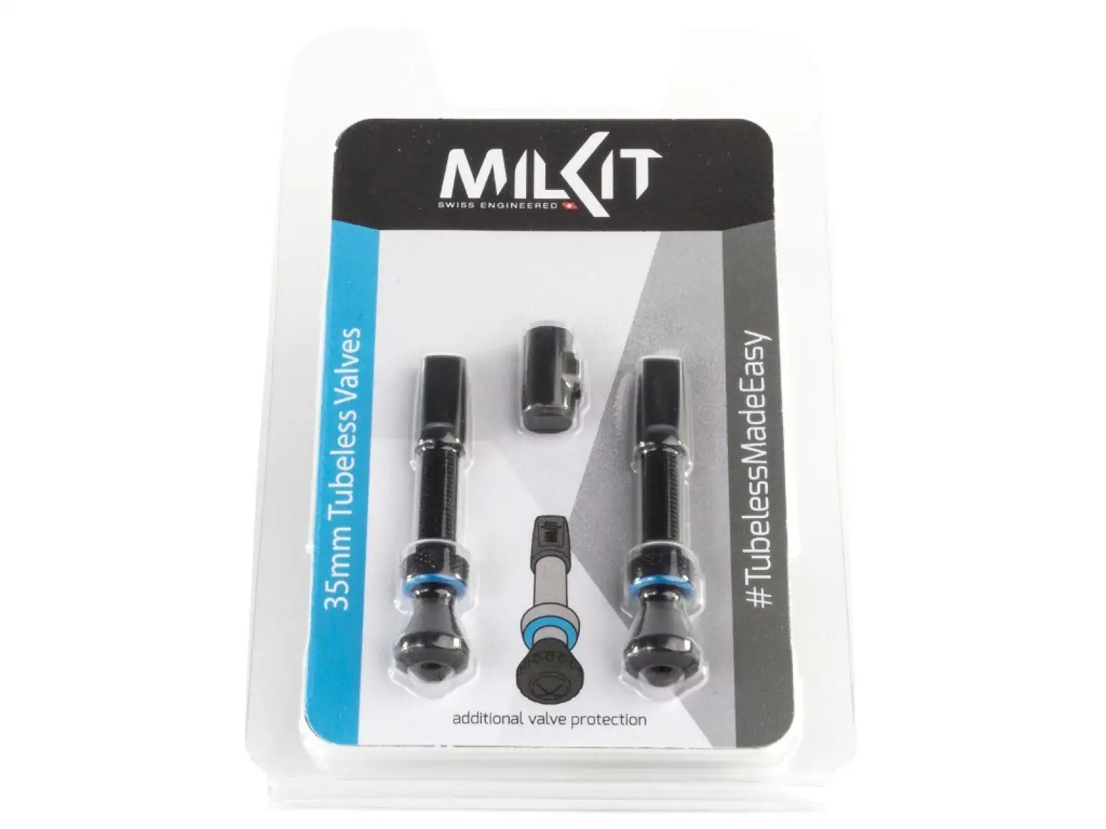 milKit Tubeless-Ventile 35 mm Schwarz