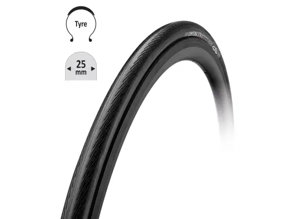 Tufo Comtura 3TR 25-622 Straßenreifen mit Kevlar, Schwarz.