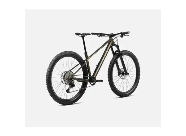 Das Orbea Laufey H10 Mountainbike in Metallic Olive Green/Titanium Black.
