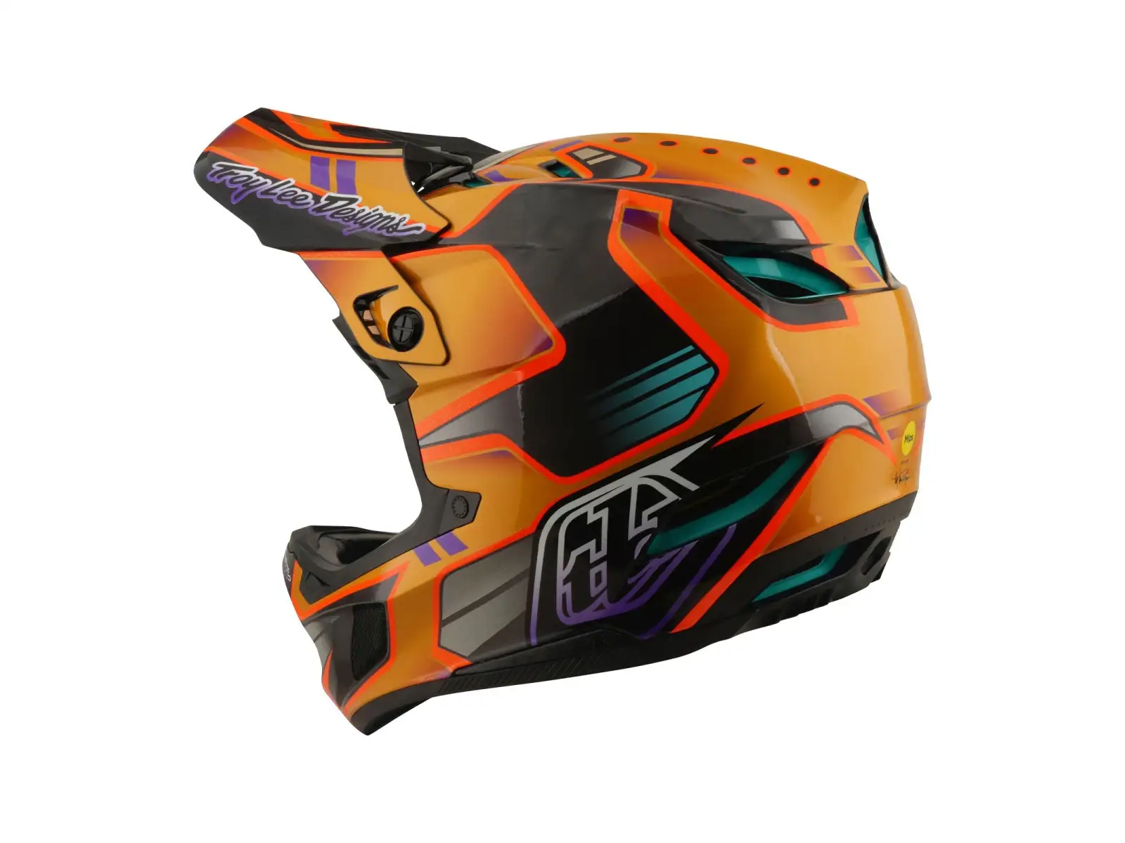 Troy Lee Designs D4 Carbon MIPS Helm Crest Gold