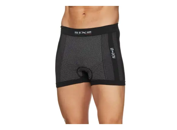 SIXS BOX2 Funktionsboxershorts mit Carbon-Einsatz Schwarz.