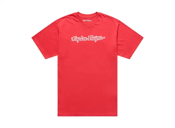 Troy Lee Designs Signature Herren T-Shirt Kurzarm Scarlet glo