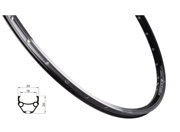 Force Classic 19-622 36 Löcher Felge schwarz