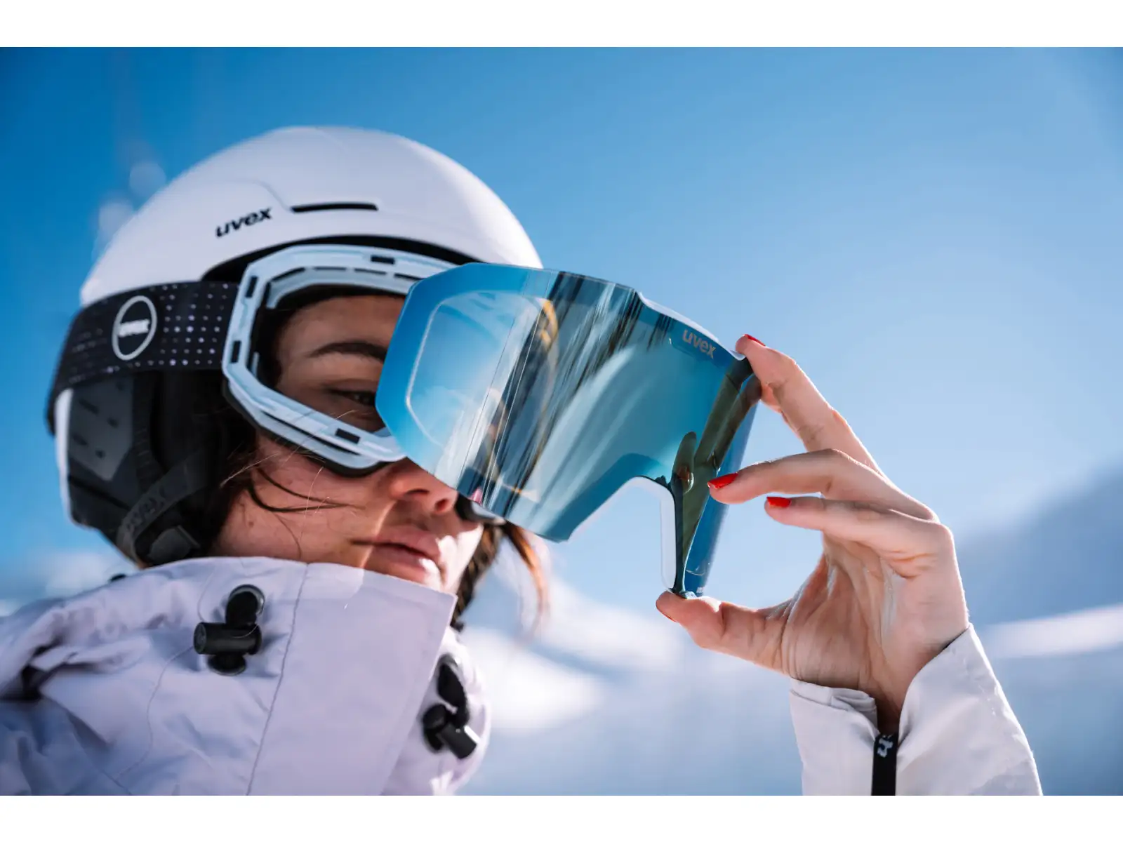 Uvex Evidnt Attract Skibrille black matt/red-orange