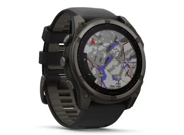 Garmin fenix 8 - 51 mm Solar Sapphire Smartwatch Carbon DLC Titanium Schwarz/ Kieselgrau