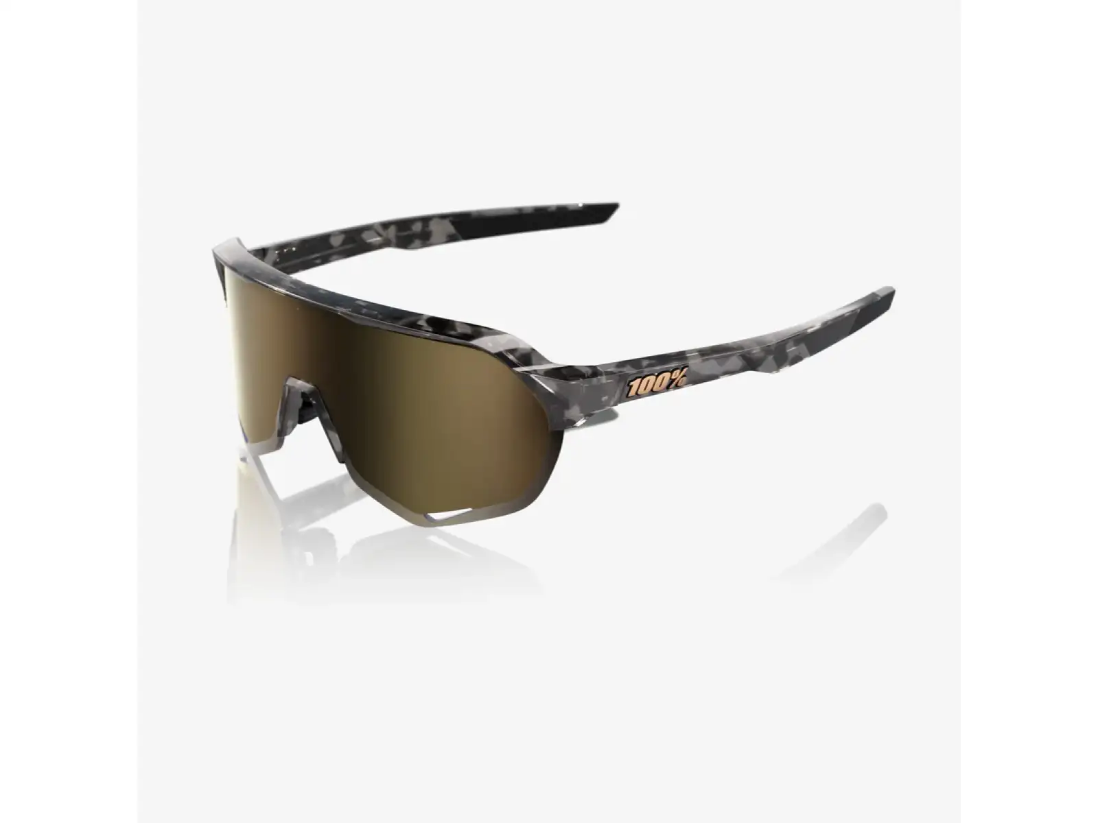 100% S2 Sonnenbrille Gloss Black Havana/Soft Gold Mirror
