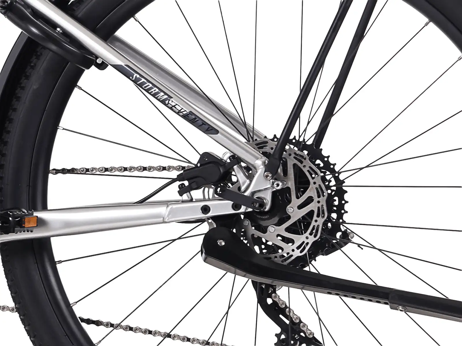 Rock Machine eSTORM 70 TOUR E-Mountainbike Gloss Silver/Black/Grey