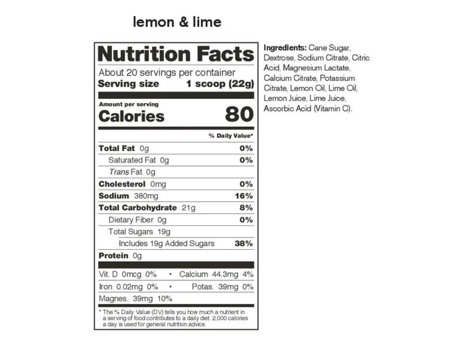 Skratch Labs Hydration Sport Drink Mix Ionisches Getränk 440 g Zitrone/Limette