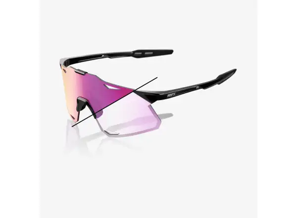 100% Hypercraft Brille Gloss Black/Photochromic Purple Mirror