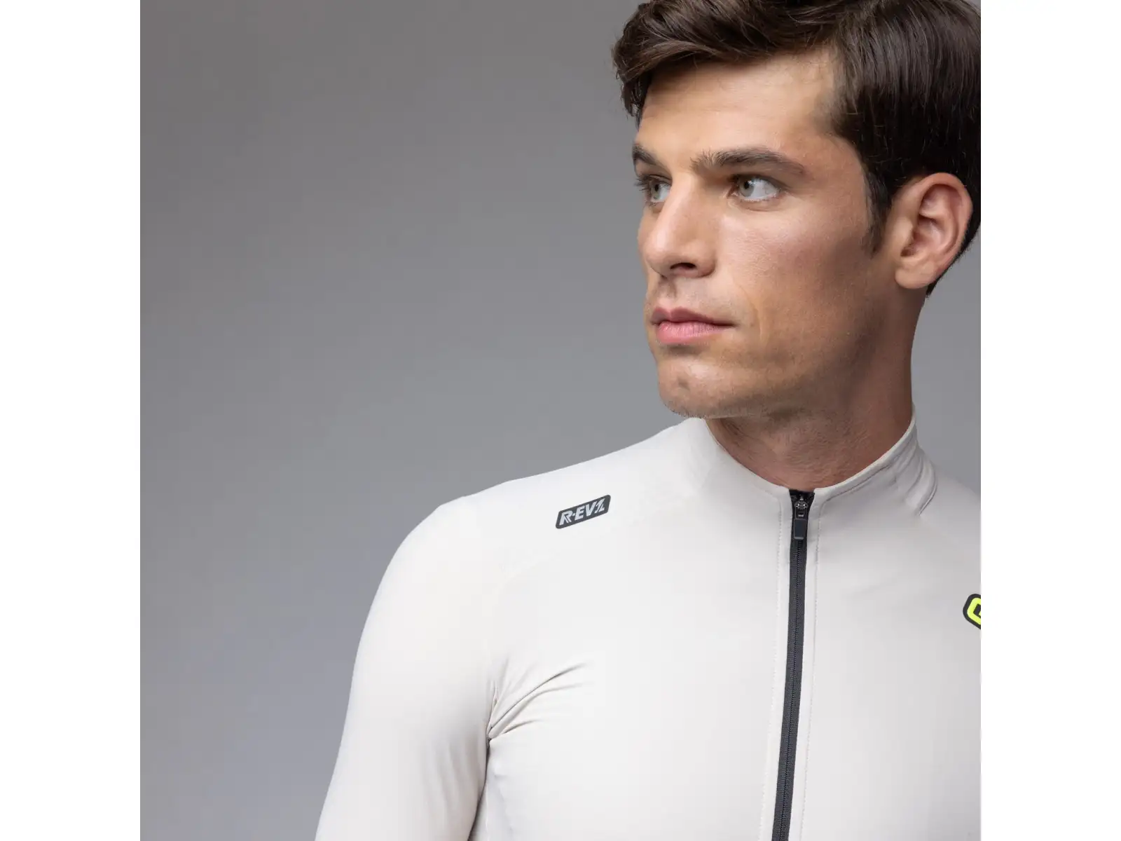 Alé R-EV1 Warm Race Herren gefüttertes Radsporttrikot Stone