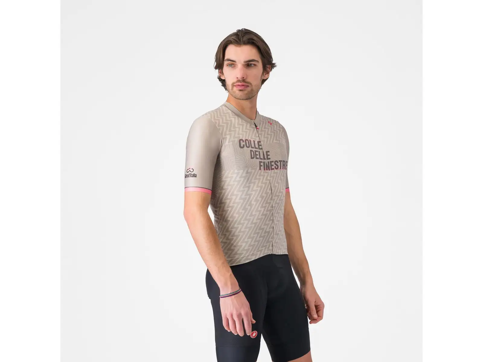 Castelli Giro Colle Delle Finestre Herren Trikot Kurzarm Beige Tortora