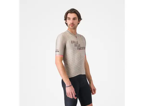 Castelli Giro Colle Delle Finestre Herren Trikot Kurzarm Beige Tortora