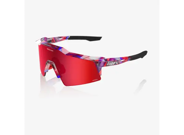 100% Speedcraft SL Brille FDJ Gloss Translucent Red/Blue/HiPER Fire Red Mirror Lens