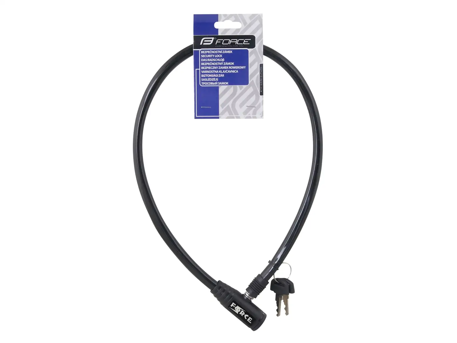 Schloss FORCE Schlüssel 70 cm/8 mm in Schwarz.