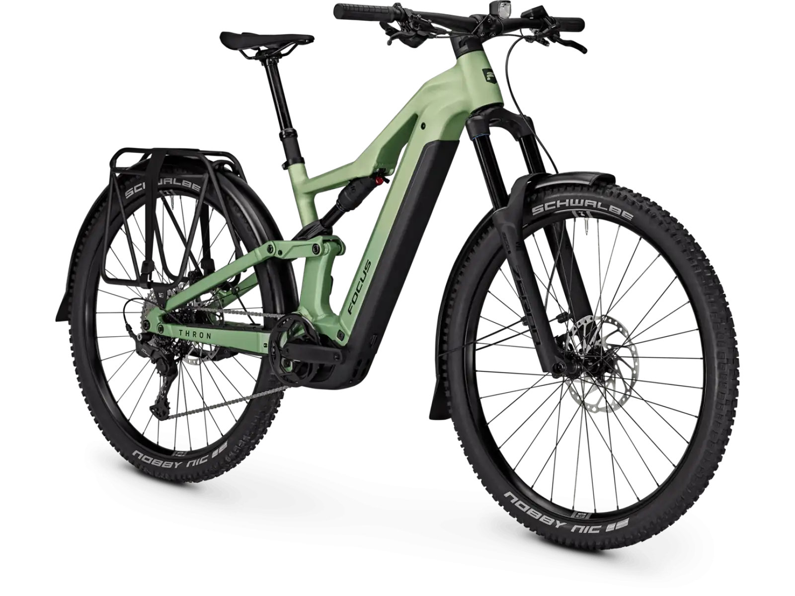 Focus THRON 7 EQP 800Wh vollgefedertes E-Bike Mintgrey / Artichokegreen