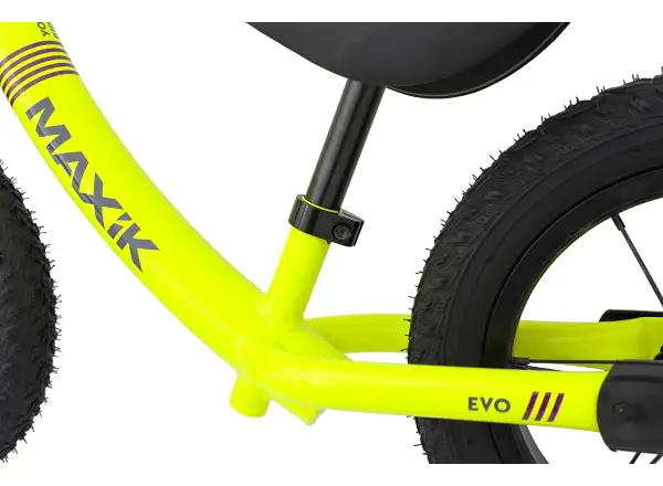 MAXÍK Evo Lite Kinderlaufrad fluoreszierend gelb/lila + Riemen YAK