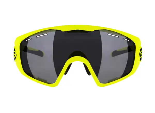 Ombro Plus Radbrille in fluro/gelb mit schwarzen Gläsern.