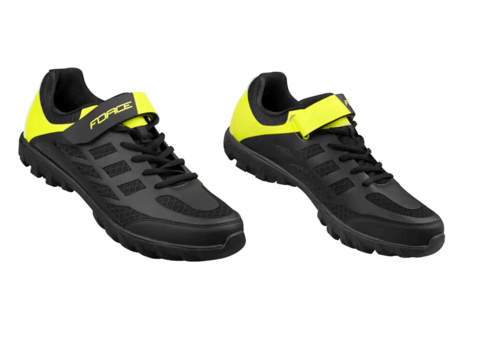 Force GO2 MTB Herren-Fahrradschuhe Schwarz/Fluo