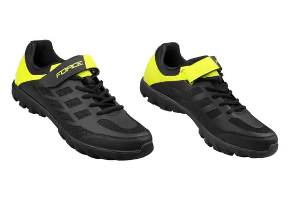 Force GO2 MTB Herren-Fahrradschuhe Schwarz/Fluo
